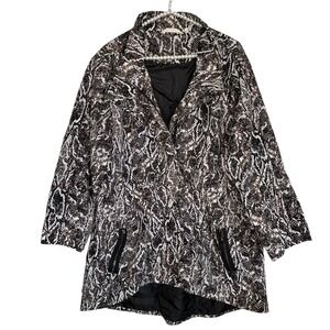Soft Surroundings Animal Print Jacket Women 1X Raincoat Whimsigoth Outdoors Glam